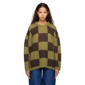 The Open Product YY Chessboard Check Sweater Brown Green Size 1